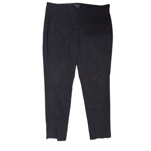 Eileen Fisher Womens Medium Black Casual Pants Snake Skin Print Stretch Side Zip - Picture 1 of 7